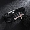 PU Leather Multi-strand Bracelets PW-WGD7CFC-01-2