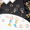   10Pcs 2 Style Brass Huggie Hoop Earring with 2Pcs Ring Stud Earring Findings KK-PH0002-84-2