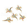 Rack Plating Brass Micro Pave Colorful Cubic Zirconia Pendants ZIRC-C040-48B-G-4