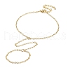 Brass Cable Chain Ring Bracelets for Women BJEW-L690-01G-1