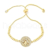 Mother's Day Brass Micro Pave Cubic Zirconia Silder Bracelets for Women BJEW-S158-01G-B-4