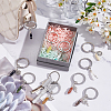 Double Terminated Point Gemstone Pendant Keychain with Tibetan Style Alloy Charm KEYC-AB00018-4