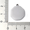 Non-Tarnish 304 Stainless Steel Pendants STAS-D025-07P-3
