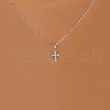 Cross Alloy with Crystal Rhinestone Pendant Necklaces WGAF0E8-03-1