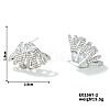 Geometric Copper Fan-shaped Luxury Zircon Stud Earrings QJ0345-2-1