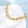 Brass Micro Pave Clear Cubic Zirconia Link Bracelets for Women BJEW-D342-02G-3