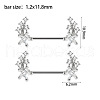 304 Stainless Steel Clear Cubic Zirconia Nipple Rings WG434B5-05-1