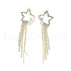 Clear Cubic Zirconia & Crystal Rhinestone Long Dangle Stud Earrings EJEW-C037-06A-LG-1