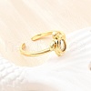 Ocean Theme Brass Micro Pave Cubic Zirconia Cuff Rings for Women RJEW-F184-17B-G-4