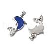 Brass Micro Pave Cubic Zirconia with Enamel Pendants KK-Z103-08P-01-2