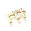 Brass Micro Pave Cubic Zirconia Pendants KK-M310-01G-05-2
