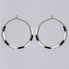 Glass Colorful Beads Hoop Earrings for Women SX7137-3-1