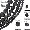 Olycraft 4 Strands 4 Styles Natural Lava Rock Round Beads Strands G-OC0003-35-2