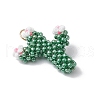Glass Seed Beaded Cactus Pendants PALLOY-MZ00680-3