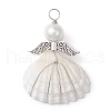 4Pcs 4 Styles Copper Wire Wrapped Shell Pendants PALLOY-JF02709-2