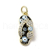 Brass Micro Pave Cubic Zirconia Pendants KK-E092-19G-03-1