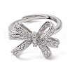 Rack Plating Brass Micro Pave Cubic Zirconia Adjustable Finger Rings RJEW-H224-03P-2