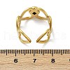 316 Stainless Steel with Natural Mixed Gemstone Cuff Rings RJEW-Z098-01G-01-5