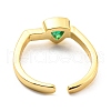 Mother's Day Rings Cubic Zirconia Triangle Open Cuff Rings KK-C026-09G-3