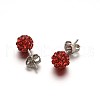 Polymer Clay Rhinestone Ball Stud Earrings EJEW-F0083-03N-1