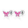 925 Sterling Silver Clear Cubic Zirconia Butterfly Stud Earrings DC8274-8-1