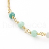 Faceted Glass Beaded Anklets AJEW-AN00379-04-2
