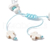Adjustable Synthetical Turquoise & Magnesite Beaded Braided Bead for Women BJEW-JB11546-4