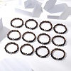 12Pcs 12 Constellations Wenge Wood and Natural Lava Rock Beads Stretch Bracelets BJEW-JB11828-1