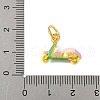 Alloy Enamel Pendants PALLOY-S050-01G-3