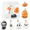 6Pcs 6 Styles Halloween Opaque Resin Pendants RESI-FS0001-34-1