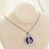 316 Surgical Stainless Steel Aromatherapy Diffuser Perfume Hollow Flat Round Pendant Box Chain Necklaces NJEW-R016-01P-01-3