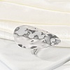 Anti-Tarnish 304 Stainless Steel Teardrop Open Cuff Rings RJEW-M047-09P-1