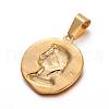 Ion Plating(IP) 304 Stainless Steel Pendants STAS-O112-01G-2