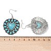 Alloy Synthetic Turquoise Dangle Earrings for Women EJEW-U053-11AS-5