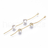Brass Micro Cubic Zirconia Chain Tassel Big Pendants X-KK-N231-32-NF-2