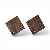 Walnut Wood Stud Earring Findings MAK-N033-004-2