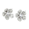 Flower Brass Micro Pave Cubic Zirconia Stud Earring Findings KK-M326-08P-1
