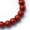 Baking Painted Pearlized Glass Pearl Round Bead Strands HY-Q003-6mm-35-2
