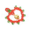 Glass Seed Beaded Heart Pendants PALLOY-MZ00588-03-3