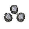 Brass Pave Natural Rainbow Moonstone Oval Multi-Strand Links G-C172-06B-1
