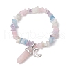 2Pcs 2 Style Natural Mixed Gemstone Chips Stretch Bracelets Set BJEW-JB11066-3