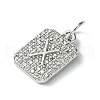 Rack Plating Brass Micro Pave Clear Cubic Zirconia Charms KK-G501-01X-P-2