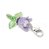Flower Acrylic & Plastic Imitation Pearl Beads & Japanese Seed Beads Pendant Decorations HJEW-JM03232-01-5