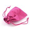 Polyester Imitation Burlap Packing Pouches Drawstring Bags ABAG-R005-9x7-08-3