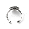 Adjustable 304 Stainless Steel Finger Rings Components STAS-K278-04E-P-3