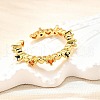 Brass Micro Pave Cubic Zirconia Cuff Rings for Women RJEW-H247-02G-2