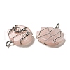 Natural Rose Quartz Copper Wire Wrapped Pendants G-K338-07P-03-2