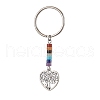 Natural Lapis Lazuli Green Aventurine Tiger Eye Red Jasper Lepidolite Howlite Red Aventurine & Alloy Keychain KEYC-JKC00813-03-1