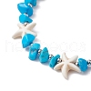 Synthetic Turquoise Beads with Natural Magnesite Anklet for Women AJEW-AN00576-01-3