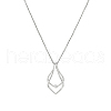 FIBLOOM 1Pc Stainless Steel Teardrop Pendant Necklaces NJEW-FI0001-61P-1